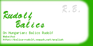 rudolf balics business card